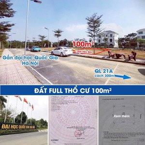 lô đất đẹp phú cát gần nhà máy in tiền quốc gia quốc oai, hà nội