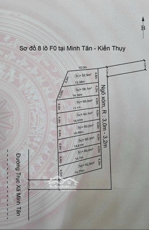 bán 2 lô đất 60m2 tại minh tân , kiến thuyh giá chỉ 695tr/ lô