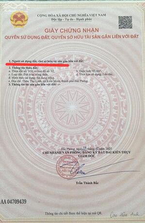 Bán đất Minh Tân - Kiến Thụy - Hải Phòng