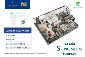 cần bán căn hộ 3pn2vs dt 74m2 căn góc tòa sp sky oasis kđt ecopark hưng yên lh 