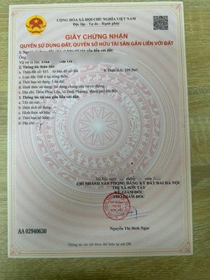 bán đất tại cổ đông , 2,3 tỷ, 109,9 m2, sơn tây, hà nội