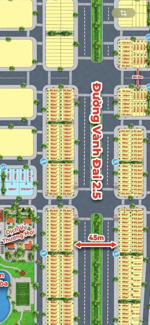 bán đất hh2 - mb520 rừng thông trục đường đôi 45m - hướng đông nam