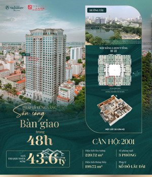 bán ngay căn hộ 2001 chung cư cao cấp hanoi signature view nhìn hồ cviên nghĩa đô. lh: 