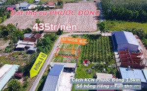 đất nền cạnh kcn phước đông - chỉ 435 triệu - sổ hồng riêng - dân cư đông đúc - đầy đủ tiện ích