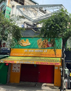 cho thuê nhà mặt tiền 245 nguyễn thái bình, 7x15m, nở hậu 9m, 1 trệt 1 lửng 1 lầu