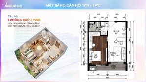 bán căn 1 phòng ngủ 53m2, view nội khu, tầng cao, vị trí đẹp, giá 2 tỉ 080 - fiato airport city