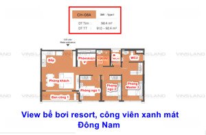 phá giá sập sàn-chỉ 60tr/m2-căn 3pn rẻ nhất- 98m2-đông nam-masteri era landmark-mua lãi ngay 500tr