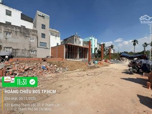 đất rẻ nhất q12- ngã tư ga.dt. 5.88m x 18m hẻm 1 trục 8m đường tl37 - gần ngã tư ga - siêu đẹp .