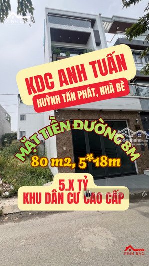 kdc anh tuấn, huỳnh tấn phát đường 8m 80m2, 5*18m, shr full thổ cư đất phân lô cao cấp đồng bộ
