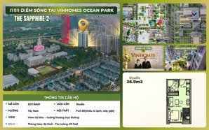 hiếm căn studio đẹp - giá tốt -thanh khoản cao có sảnh lễ tân 24/7 tại toà s217.vinhomes ocean park