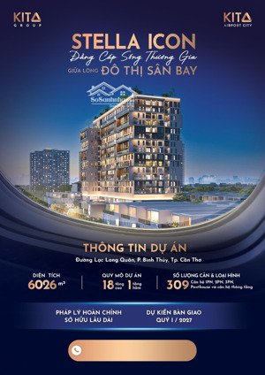 giảm sốc 150 triệu căn hộ cao cấp stella icon 2pn 73,76 m2 tại cần thơ