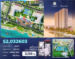 bán căn 1 phòng ngủ cộng sẵn đồ tại s2 vinhomes ocean park hà nội, 