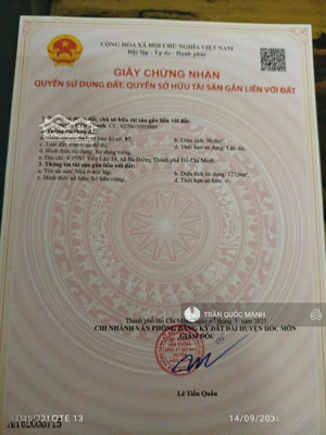 bán nhà 1 trệt 1 lầu ngay sau trường tiểu học bùi văn ngữ 100m2..giá 6 tỷ..lh 