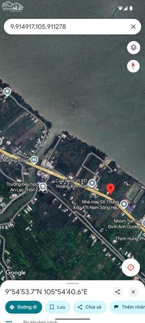 Nhượng 5277m2 Đất Mặt tiền QL91B ( Nam Sông Hậu – Cái Côn) Giá 5tr/m2