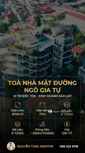 bán toà nhà lớn nhất khu ngô gia tự 804m2 mặt tiền 17m đã đủ pccc và đang cho thuê ổn định