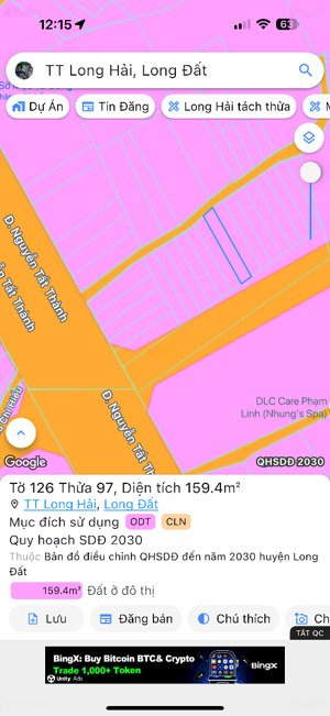 đất thị trấn long hải, brvt. cách biển 2km