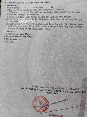 bán gấp đất sào châu đức vị trí đẹp, gần dt52