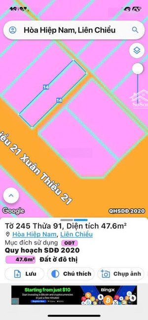 bán đất mặt tiền xuân thiều 21 sát biển, ngay resort mikazuki, chỉ 3 tỷ 250tl