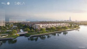 bán biệt thự song lập 5 tầng phân khu sola đảo ánh dương - the global city, 3 mặt giáp sông