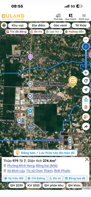 bán đất tại kcn minh hưng 3, 950 triệu, 274.5 m2, giá tốt, chính chủ