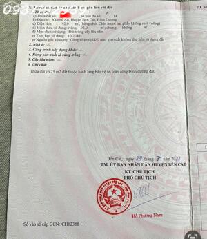 Siêu phẩm đất MT Đường Phú An 023 , Huyện Bến Cát TP HCM, DT 92m2, giá đầu tư