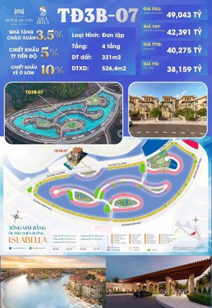 bán biệt thự đơn lập đảo thiên đường isabella 321m giá chỉ 38,1 tỷ