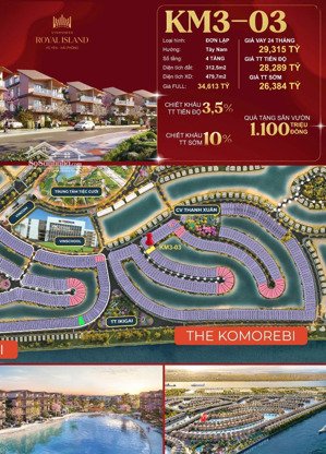 còn duy nhất 1 căn đơn lập komorebi độc bản 312m giá chỉ 26,x tỷ