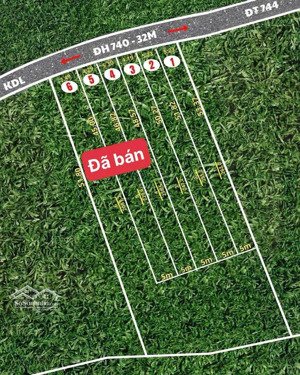 mặt tiền đường dh740 kết nối về kdl sinh thái, trục kết nối về tỉnh lộ 744.