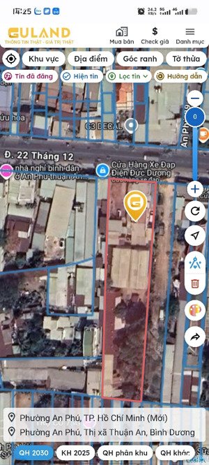 bán đất 3560m2, 140 tỷ, đường 22/12, an phú, thuận an, bình dương