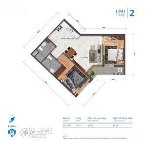 [chính chủ] cho thuê căn d1.1*.02 safira khang điền, 2 pn, 2wc
