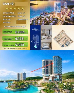 căn hộ grand suite trực diện biển paramount signature, tầng cao, view biển 100%