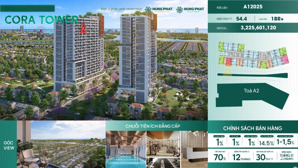 cora tower| cần bán căn 1n + rộng 54.4m2 chỉ với 900 triệu sở hữu lâu dài, view sông thoáng rộng