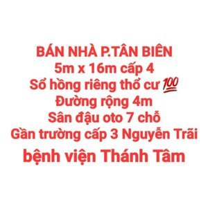 BÁN NHÀ TÂN BIÊN, SỔ HỒNG RIÊNG THỔ CƯ, ĐƯỜNG OTO, SÂN OTO (NP1109)