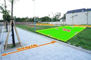 bán đất 103m² có vỉa hè, thửa đẹp giá thu nét 34 triệu/m² cổ đông