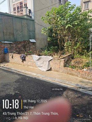 bán đất 42m² ngõ 3.2m ô tô vào nhà trung thôn, đông hội, đông anh, giá 150 tr/m2 thương lượng