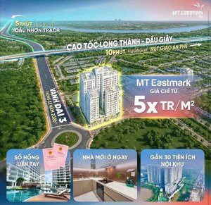 mt eastmark 1pn+ dt 63m2, nhận nhà ở ngay sổ hồng trao tay, chỉ 3ty2