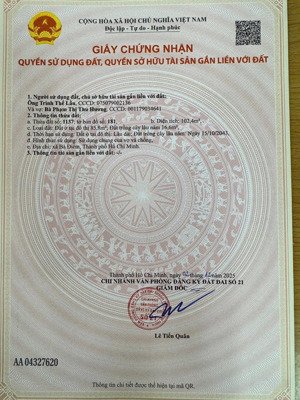 chủ gửi lô đất đẹp shr 5,5x20m - giá rẻ nhất khu bà điểm! xã bà điểm hóc môn sổ mới