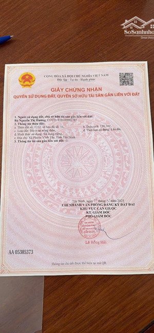 bán đất 130m2 tại trần văn nghĩa, long an, 14 triệu / m2