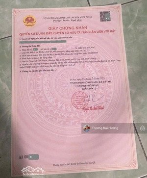 bán đất gần đường nguyễn thị tươi (đang làm) p. tân đông hiệp, tp. hồ chí minh - 3,8 tỷ tl