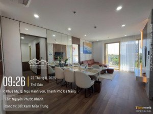 giá cực sốc cho căn hộ 2pn, 77.4 m2 view trực diện biển mỹ khê, nội thất cao cấp, layout rộng rãi