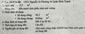 Nhà 4 tầng 8.5x6m 5PN 7WC hẻm 4m 154/1 Nguyễn Xí 8 tỷ