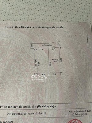 hàng mới tinh 180m2 tại đông sơn chương mỹ, mặt tiền 8.92m giá 22 tr/m2