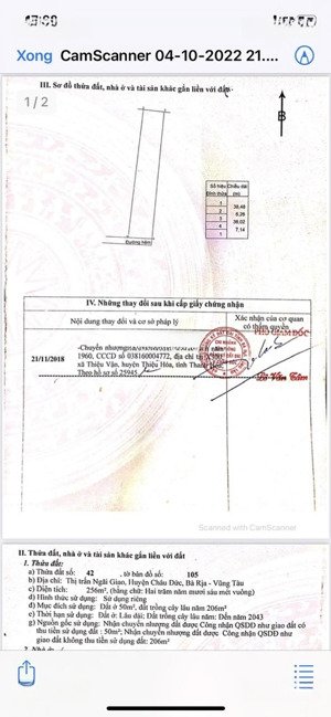 đất nền 256m2 tại hồ tùng mậu, thị trấn ngãi giao, châu đức, giá siêu hời có thương lượng