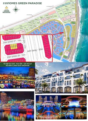 nhà phố vinhomes green paradise chỉ 9.x tỷ, ngay khu phố chợ đêm cosmo bay, lời ngay 30%.