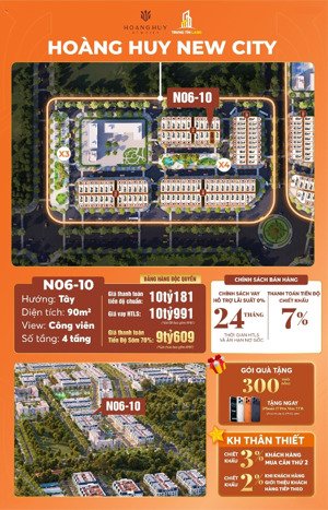 hoàng huy new city căn 90m² xây 4 tầng, mặt 5.5m hạ tầng đang hoàn thiện, tiềm năng tăng giá