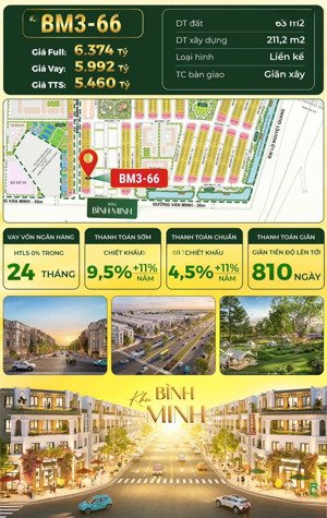 liền kề 63m2 vinhomes dương kinh giá tts chỉ : 5 tỷ 460 lh em huyền 093662313