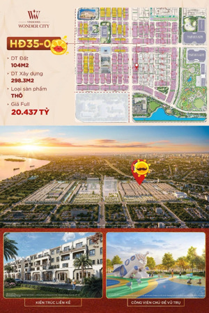 bán liền kề hừng đông hđ35, vinhomes đan phượng 104m2 vị trí như một căn song lập, bàn giao q2/2026