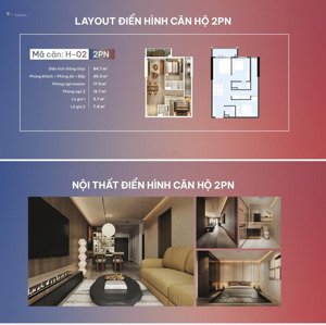 trực tiếp chủ đầu tư, căn hộ 2 ngủ tầng trung, view đẹp, gió thông, full nội thất, nhận quà giá trị