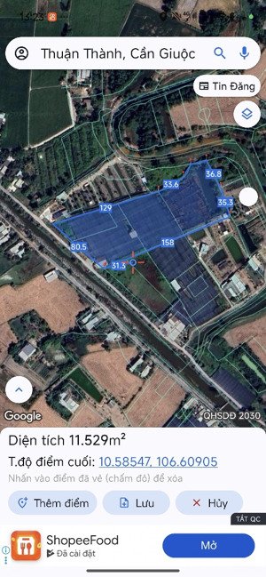 bán vườn trồng lan 1 mẫu 2 mặt tiền kênh xáng a, mỹ lộc, tây ninh (long an cũ)