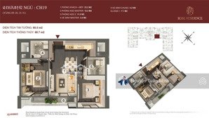 bán căn ch19 - căn 2 ngủ đông nam cực hiếm tại hoàng huy rose